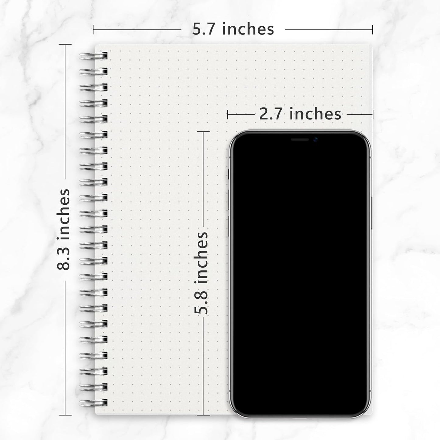 Notebook, 2-3 Pack, 160 Pages per Pack, B5 Medium Size (7.6'' × 10''), 100 GSM Thick Paper