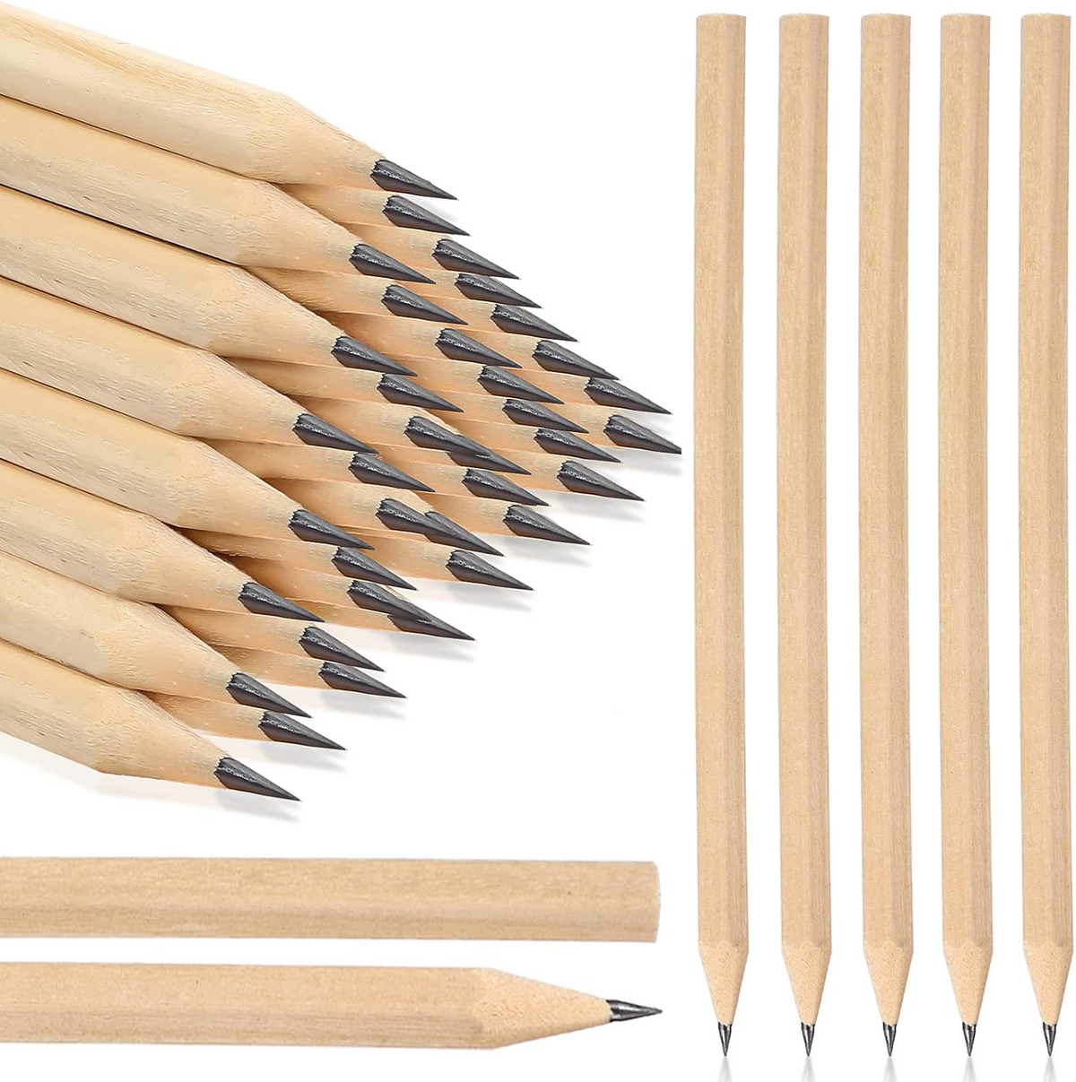Wooden Pencils Bulk – No Eraser Hexagonal HB Graphite