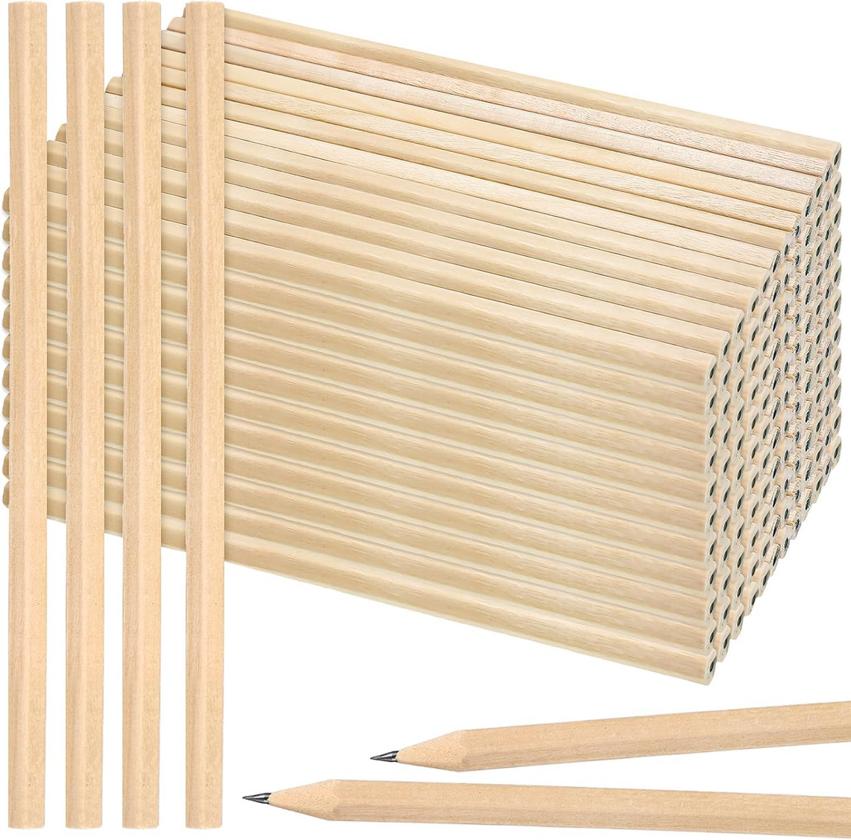 Wooden Pencils Bulk – No Eraser Hexagonal HB Graphite